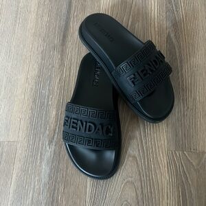 Fendace Fendi x Versace black slides